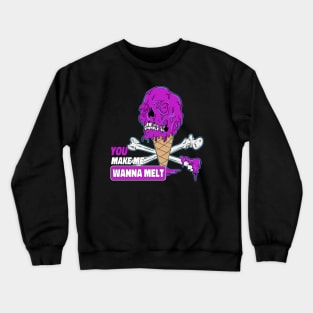 Make Me Melt Dripping Ice Cream Skull Crewneck Sweatshirt